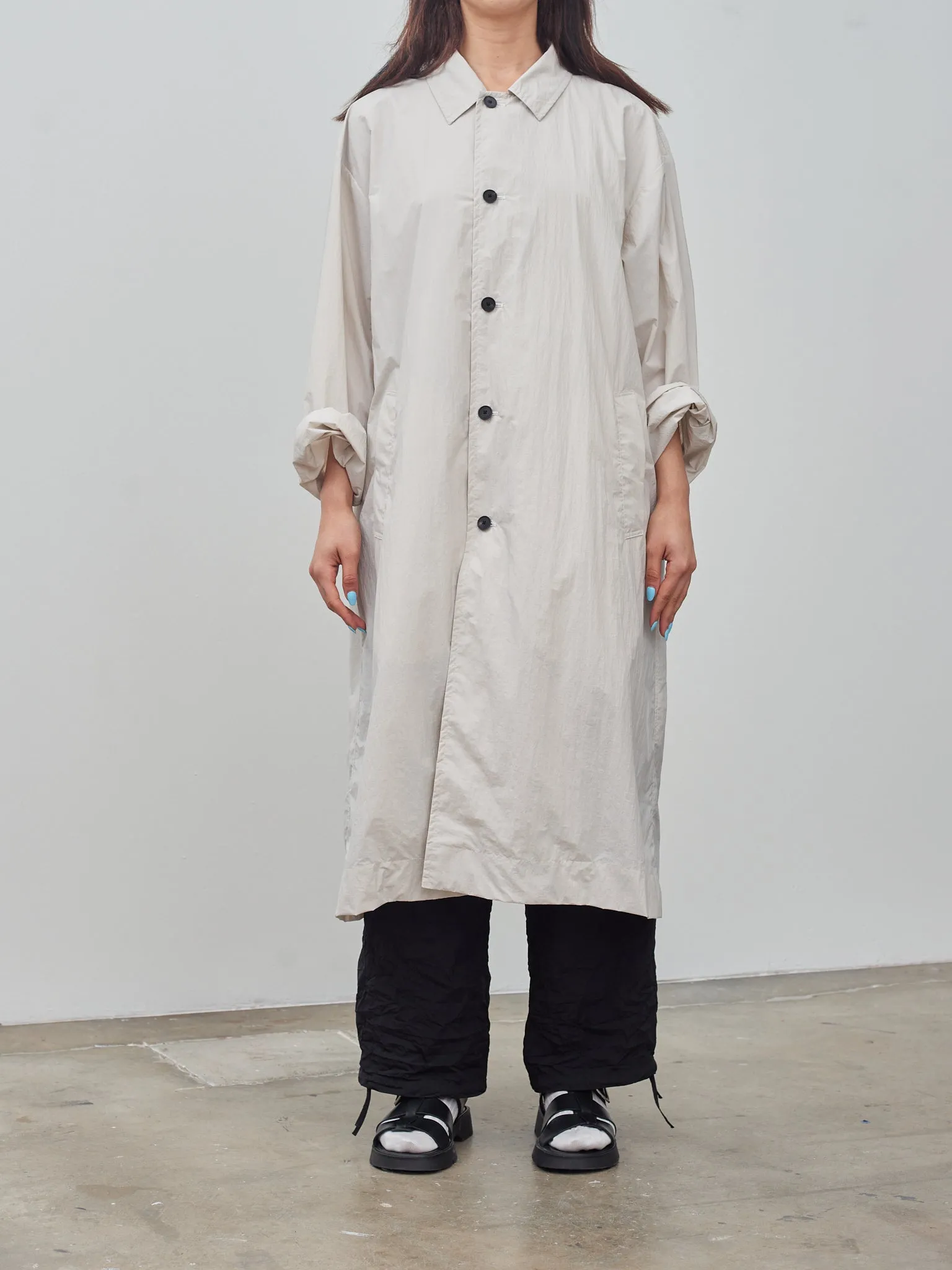Travel Nylon Packable Coat - Warm White