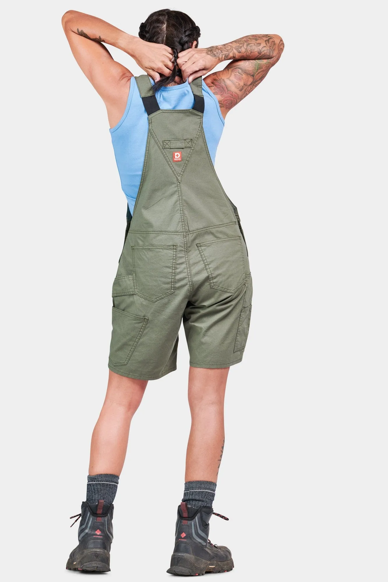 Ultra Light Shortall in Lichen Green Ripstop