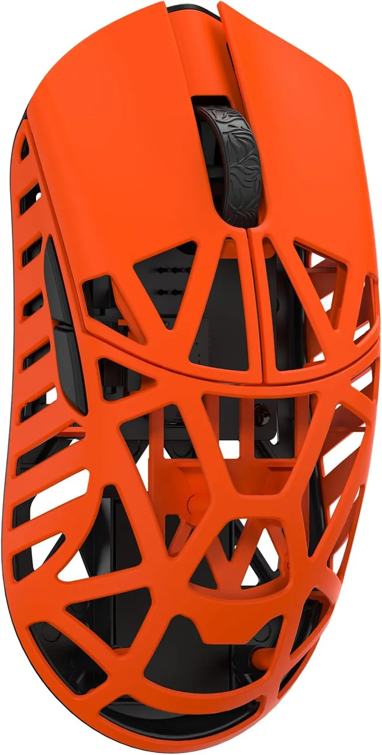 WLMOUSE Beast X Mini Pro Ultra-Light 34g Magnesium Gaming Mouse, PAW3950 HS Sensor, 8K Polling Rate, 30000 DPI,OM & TTC Switches, Customizable Side Panels.(Fire Orange(OM Switch-Side Slits))