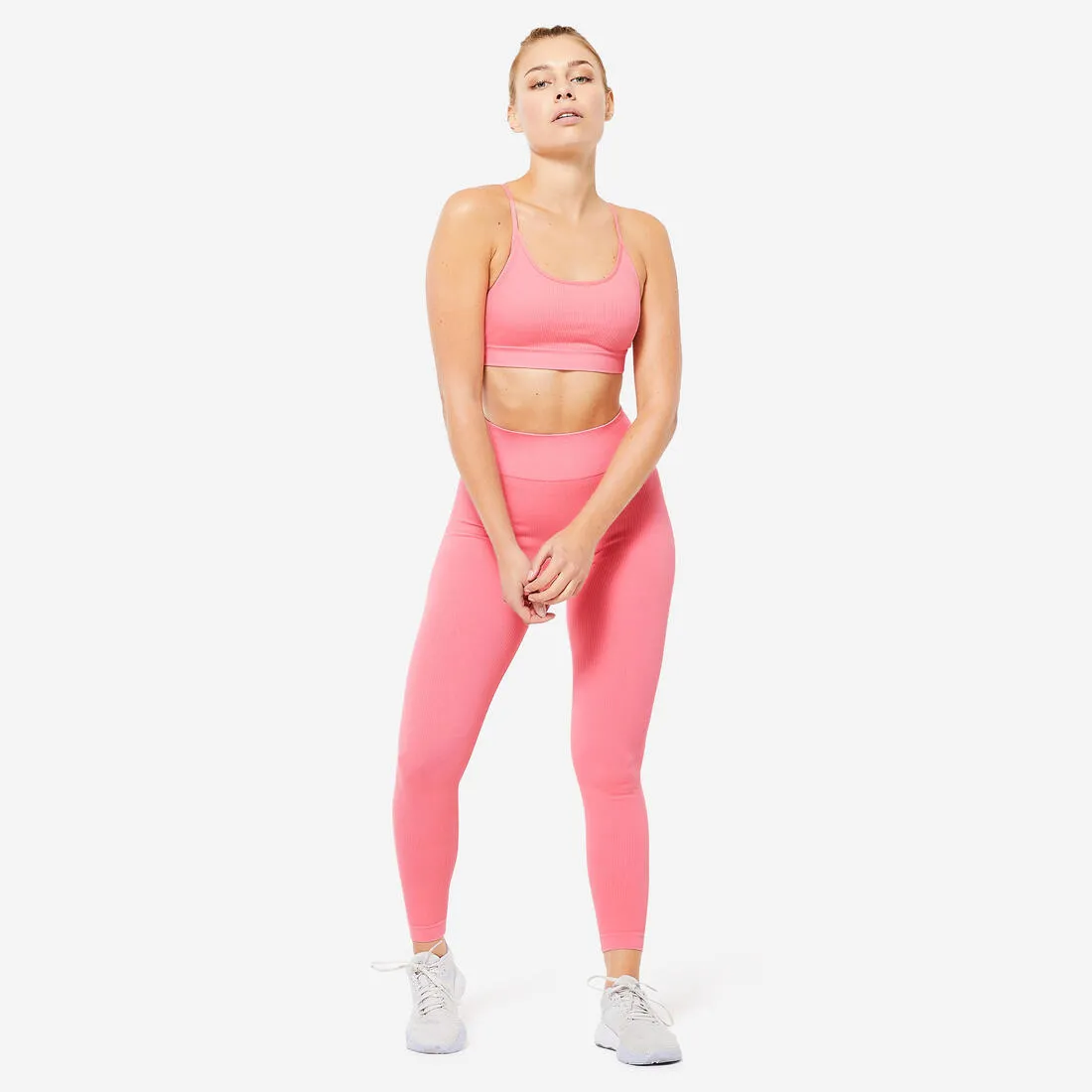 Women's Light Support Seamless Ribbed Sports Bra
