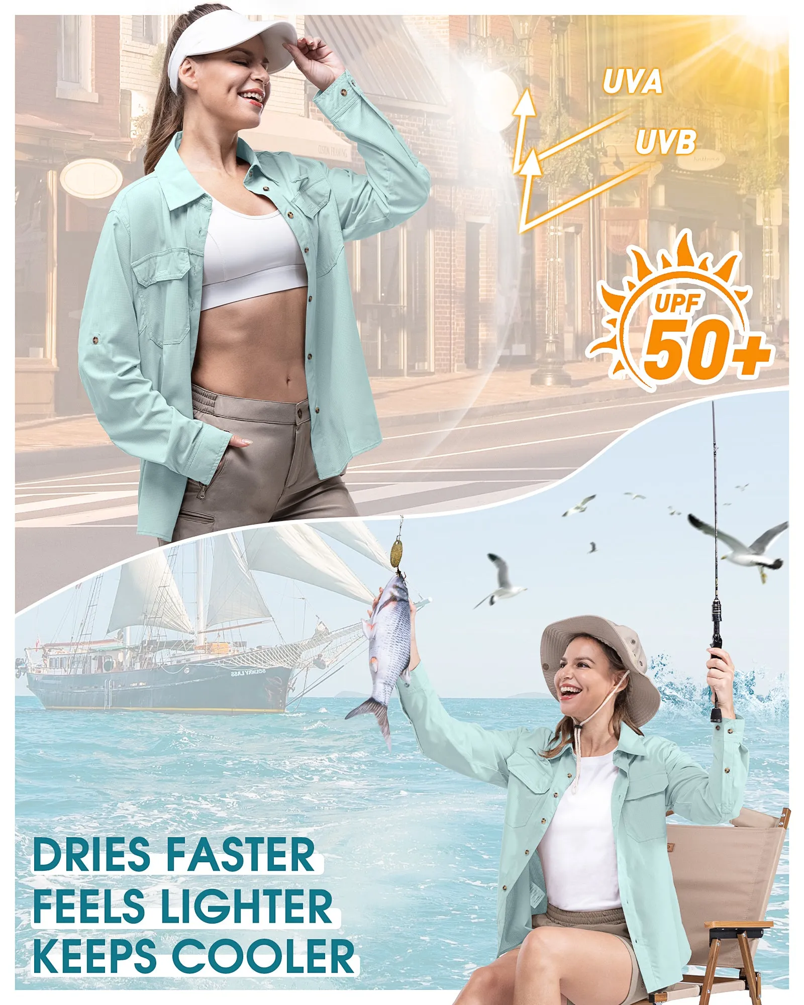 Women's Sun Protection Cooling Long Sleeve Shirt